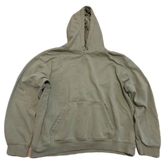 H&M Relaxed Fit Hoodie Sweatshirt - Light Sage Green - Size L - Picture 1 of 6